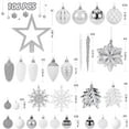 thumbnail image 3 of Alupssuc 106ct Christmas Balls Ornaments Set, Colorful Shatterproof Plastic Decorative Baubles for Xmas Tree Decor, White & Silver, 3 of 7