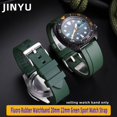 thumbnail image 2 of Correa de reloj deportiva de caucho fluorado verde de 20 mm y 22 mm, correa de silicona resistente al agua para Seiko, Rolex, Omega, pulsera para hombre, 2 of 5
