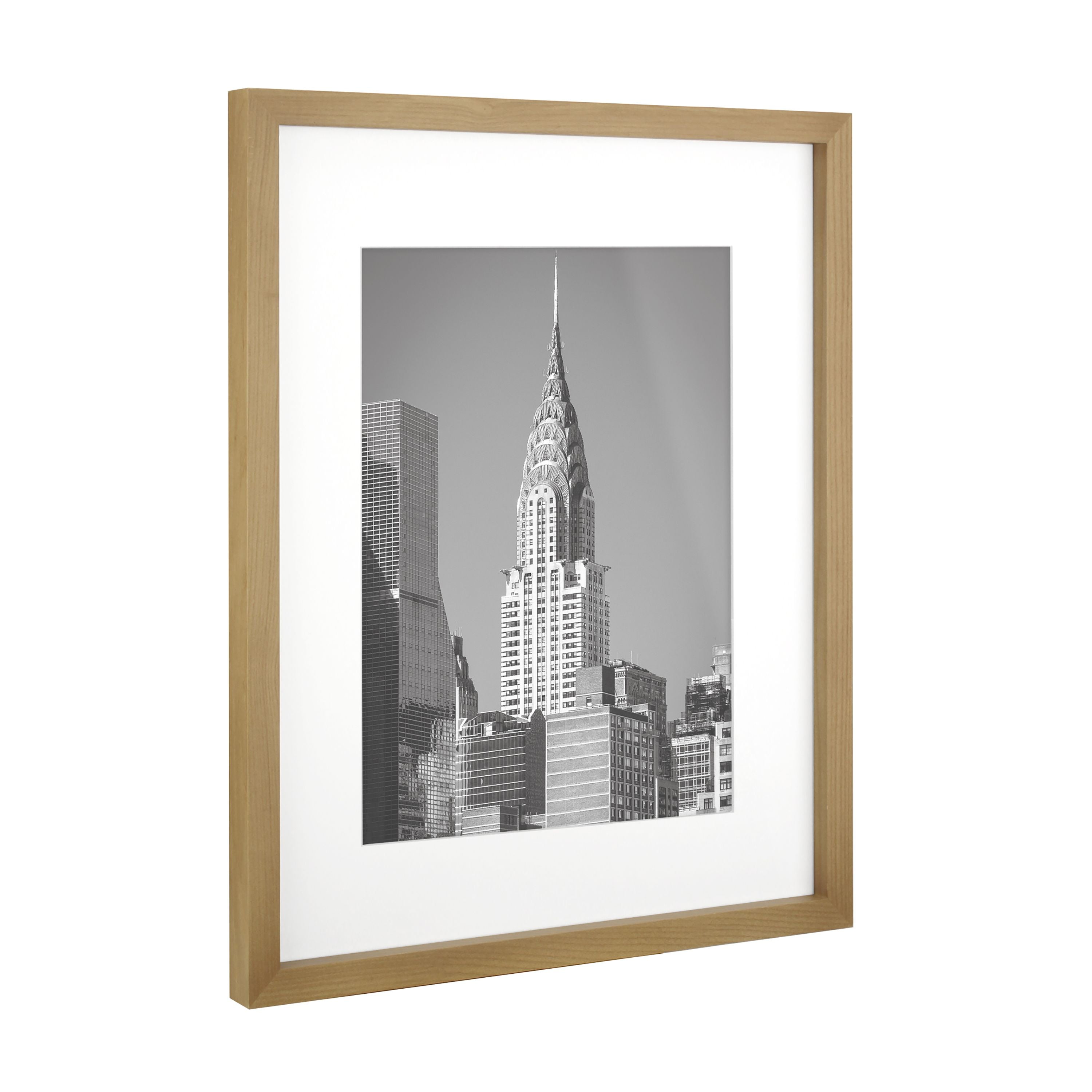 Better Homes & Gardens 16x20 Matted to 11x14 Gallery Wall Picture Frame, Natural Wood, Non Glare