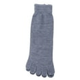 thumbnail image 3 of OULII 5 Pairs Mens Cotton Socks with Five Finger Design for Walking and Running Light Grey, 3 of 8