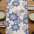 thumbnail image 5 of Table Runners 72 Inches Long Dress Scarves, Geometric Flower Farmhouse Kitchen/Dining Table Runner, Coffee Tablerunners, Vintage Country Floral Blue Grey on Linen 14x72 Inch, 5 of 9