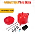 thumbnail image 4 of Luku Waste Oil Drain Tank, 8 Gallon Portable Oil Drain Container, Air Operated Drainage Fluid Fuel Transfer Drainage with Adjustable Funnel Height, Waste Oil Change Tank with 360° Wheels & Toolbox, 4 of 7