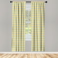 thumbnail image 2 of Ambesonne Mexican Curtains, Triangles Lines Minimalist, Pair of 28"x84", Mustard Pale Salmon and Teal, 2 of 4
