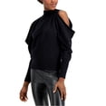 thumbnail image 1 of I.N.C Womens Back Bow Pullover Sweater, Black, Small, 1 of 1
