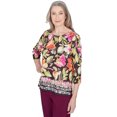thumbnail image 3 of Alfred Dunner Womens  Bold Floral Geometric Border Top, 3 of 6