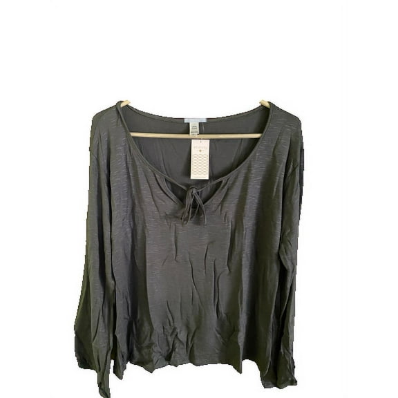 Eberjey SAGE GREY Abby Long Sleeve Top, US Medium