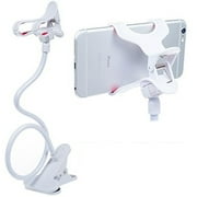 Cell Phone Holder,Universal Bedside Phone Stand,Lazy Bracket,Flexible Long Arms Clip Mount for iPhone X Samsung Galaxy in Bedroom Office Desk-White