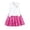 C10-Hot Pink, variant on Glisme Girls Clothes O Neck Graphic Prints Short Sleeve Outfits Vest Tops Pleated Skirt Adorable Little Girls Playsuit Hot Pink