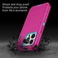thumbnail image 4 of Étui pour iPhone 13 Pro [Compatible avec MagSafe] Antichoc 3 Couches Protection Complète Robuste pour Apple iPhone 13 Pro 6.1 Pouces, Rose Rouge/vert, 4 of 4