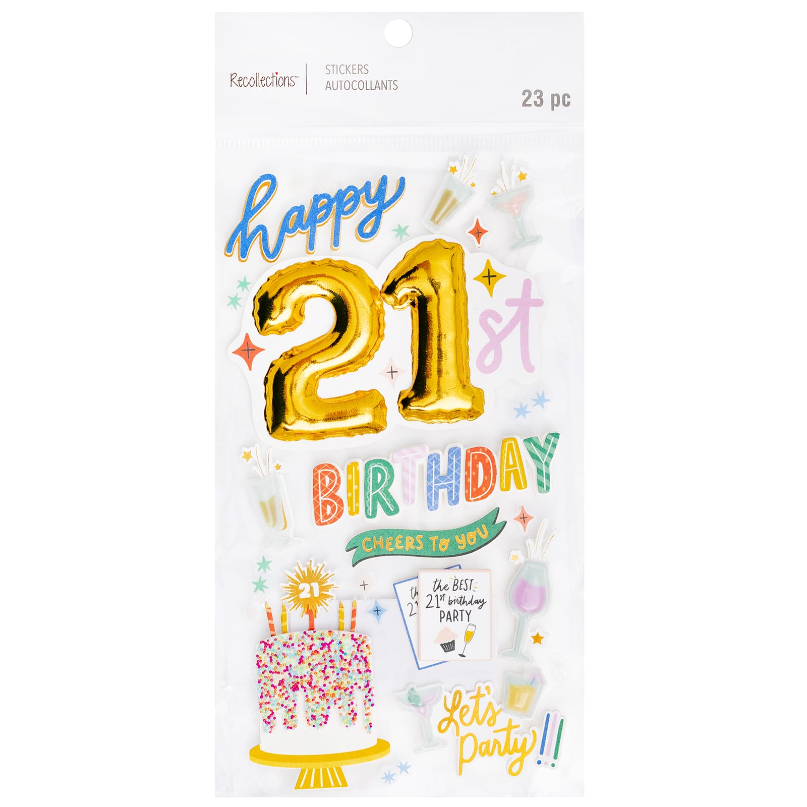 Recollections 21st Birthday Stickers, 12 Pack