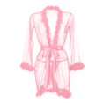 thumbnail image 4 of Gibobby Lencería mujer erótica Lencería de dos piezas para mujer, sexy con encaje floral, escote en V profundo, brasier inalámbrico y tanga exótico(Rosa, XXG), 4 of 5