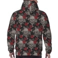 thumbnail image 7 of Fotbe Men's Hoodie with Skull and Red Roses Pattern - Kangaroo Pocket Pullover Hooded Sweatshirt, Perfect for Daily Wear, Travel, and Home-4X-Large, 7 of 7