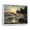 thumbnail image 2 of Designart "Rocky Beach in a Photo II" Nautical & Beach Floater Framed Wall Art Print, 2 of 7