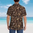 thumbnail image 4 of Balery Brown Camouflage Skull Camisas hawaianas de manga corta para hombre, camisas playeras de corte holgado, camisas de vacaciones con botones,3X-Large, 4 of 7