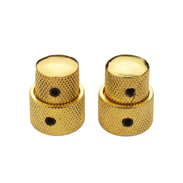 2 Ensembles de Boutons de Commande Empilés Concentriques Doubles pour Guitares Basses Électriques Couleur Or
