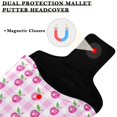thumbnail image 3 of Haosy Cherry on Plaid Golf Mallet Putter Cover Strong Magnetic Leather Golf Club Headcover Closure, 3 of 7