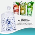 thumbnail image 5 of Pack of 1000 Ice Bags with Twist Ties 11 x 20. Printed Bags Ice Bags with Write on Block 11x20. Capacity 8 lbs. Food Grade Safe Plastic Ice Bags. Cool Penguin Design., 5 of 5