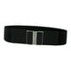 thumbnail image 3 of Cinturón de Cintura Elástico para Mujer con Ancho Generoso Material PU Hebilla de Aleación Metálica Diseño Stretch Adecuado para Bodas Citas Fiestas D Negro 75 cm, 3 of 7