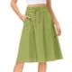 thumbnail image 1 of Gibobby faldas para niña de cintura alta elástica para mujer, falda larga informal con cordón A Line(Verde, L), 1 of 5