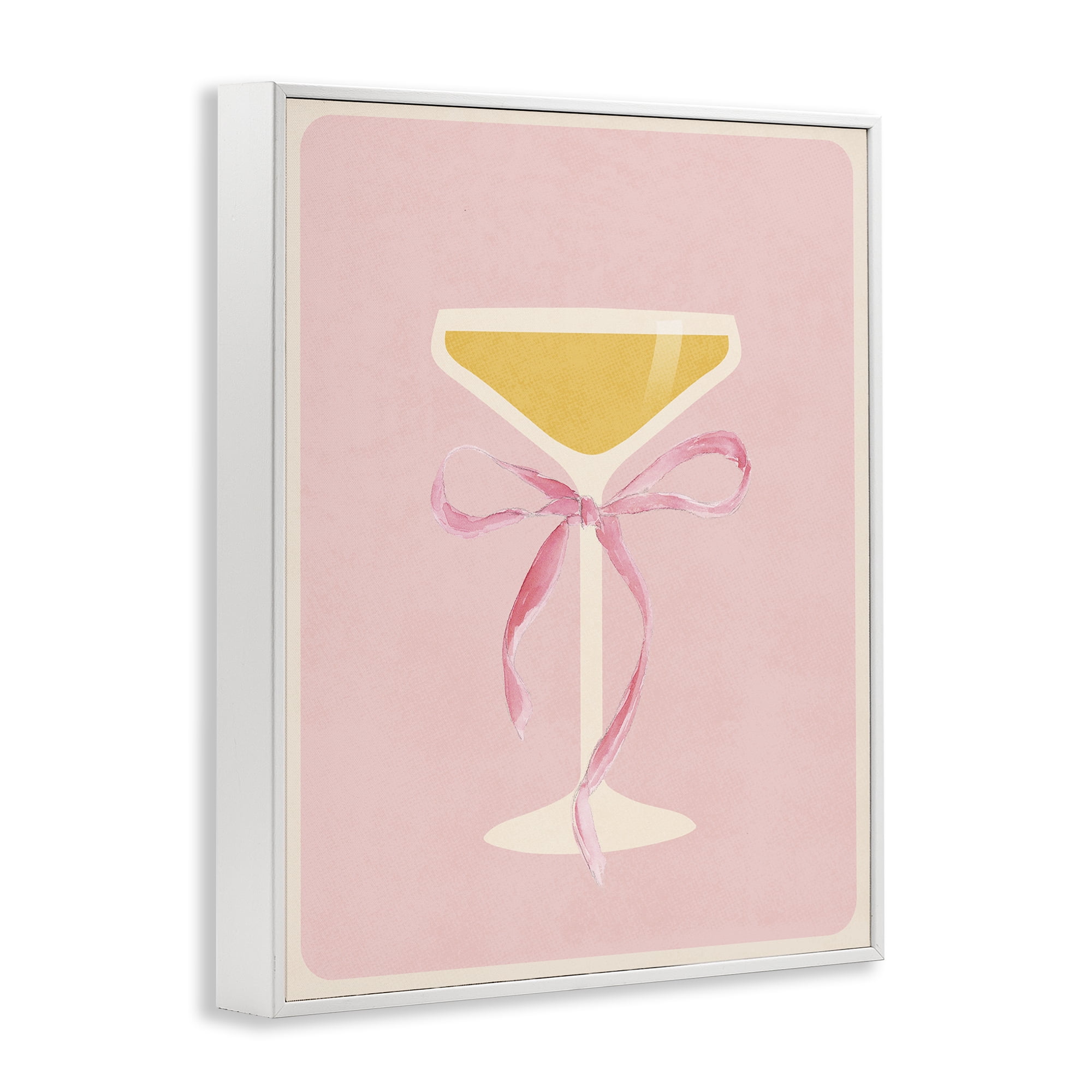 Stupell Industries Champagne Party Glass White Framed Giclee Art, design by Lucille Price