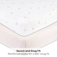 thumbnail image 4 of Ely’s & Co. Pack and Play Sheets, for Mini/Portable Crib, 2 Pack Fitted Playpen Play Yard Sheet Set Compatible with Graco Pack n Play, for Baby Girls, 100% Cotton, Pink Tulips and Stripes, 38”x24”x5”, 4 of 4