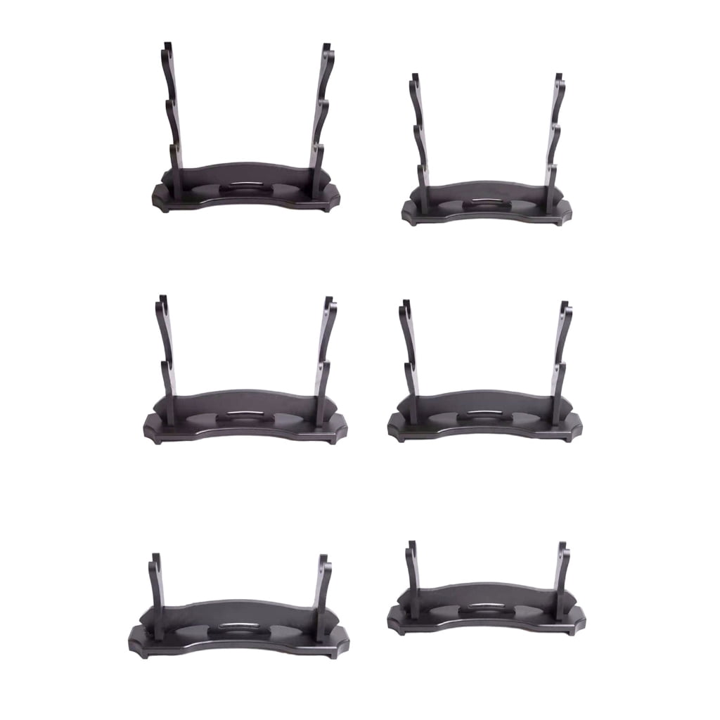 Aellinatey Sword Stand Two Tiers Sword Rack Holder Display for Katanas Wakizashi Swords