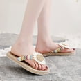 thumbnail image 4 of VerPetridure Womens Wedge Sandals Women Weave Beach Breathable Sandals Home Slipper Flowers Flip-Flops Flat Shoes, 4 of 8