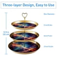 thumbnail image 3 of Galactic Planet Party Decor Plastic Discs Iron Pillars Dessert Table Centerpiece 32cm Height Plates 21cm 24cm 27cm, 3 of 6