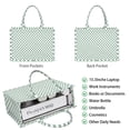 thumbnail image 2 of Large Capacity Tote Bag,Green and White Checkerboard Pattern Handbag Fashion Luxury Tote Bag,15.7"x13"x 5.1" Inches,Laptop Compatible, 2 of 6