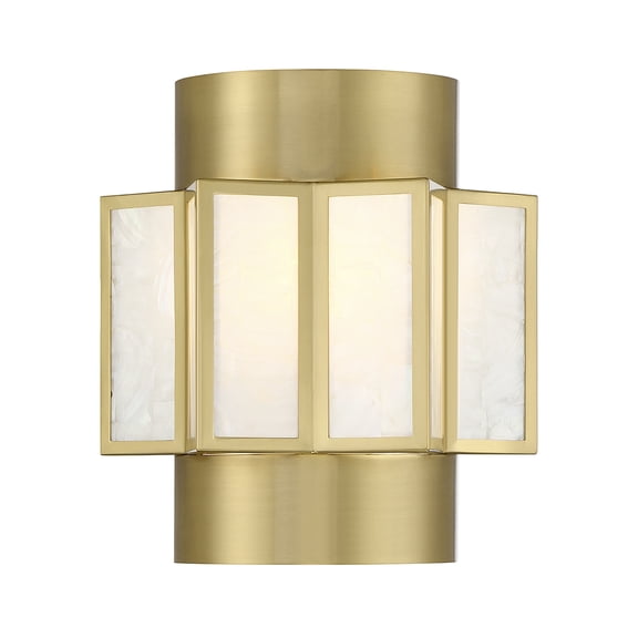 Warm Brass Two Light Wall Sconce from the Gideon Collection