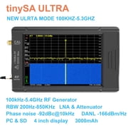 Spectrum Analyzer TinySA ULTRA 4 Display 100kHz to 5.3GHz, V0.4.5.1 Network Internal Lan Tester with 32GB Card Version ,Signal Generator
