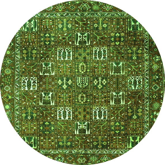 Ahgly Company Indoor Round Persian Green Traditional Area Rugs, 5' Round