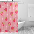 thumbnail image 2 of Coolnut Strawberry Flowers Shower Curtain Bathroom Decor Watercolor Shower Curtain Sets Fabric Cloth Bathroom Curtains with Hooks 60x72 Inch, 2 of 6