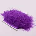 thumbnail image 3 of 1 Yard Dyed Ostrich Feather Fringe Trim Ribbon Embellishment Purple, 3 of 8