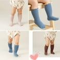 thumbnail image 4 of Baby Girls Socks Cotton Toddler Knee-High Stockings Kids Cozy Warm Solid Color Long Socks for 0-5T, 4 of 7