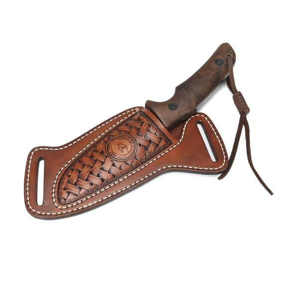 TOURBON Leather Knife Sheath Folding Knife Pocket Organizer Mini Knife Pouch Multitool EDC Tool Carrier with Belt Loop Brown