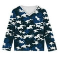 thumbnail image 4 of dazeni Kids Camouflage Long Sleeve Shirts Boys Girls Camo V Neck Tee Casual Sport Tops Blouse, 4 of 8