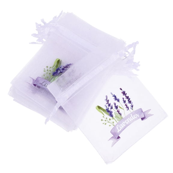 LOLIPPYY 20Pcs Mesh Drawstring Lavender Sachet Bags Purple for Wardrobe and Small Item Storage