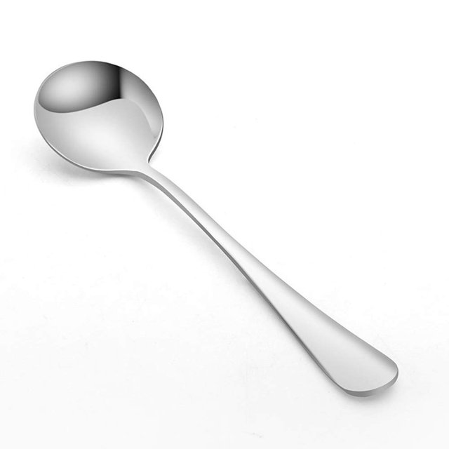 20 cucharas de sopa redondas de acero inoxidable, cucharas redondas de 6,7 pulgadas