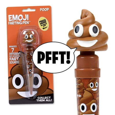Farting Poop Emoji Pen - Makes 7 Funny Fart Sounds - Cute Smiling Poop Face  Emoticon Ballpoint Pens -
