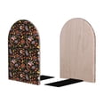 thumbnail image 2 of KLL BBQ Party Print Wood Book Ends for Shelves,1 Pair Wood Bookends Book Holder Stand Decorative, Book Stoppers for Heavy Duty Books CD File Video Games, 2 of 8