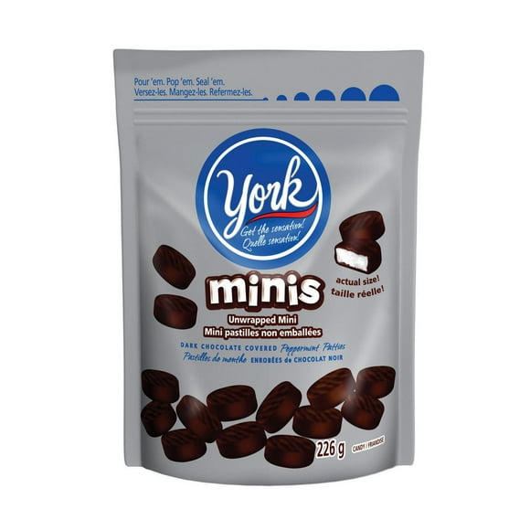 YORK Dark Chocolate Peppermint Patties Minis, 226g