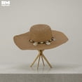 thumbnail image 2 of Sombrero de Playa Con Conchitas Para Mujer Ala Ancha 42 cm cafe 42 cm, 2 of 6