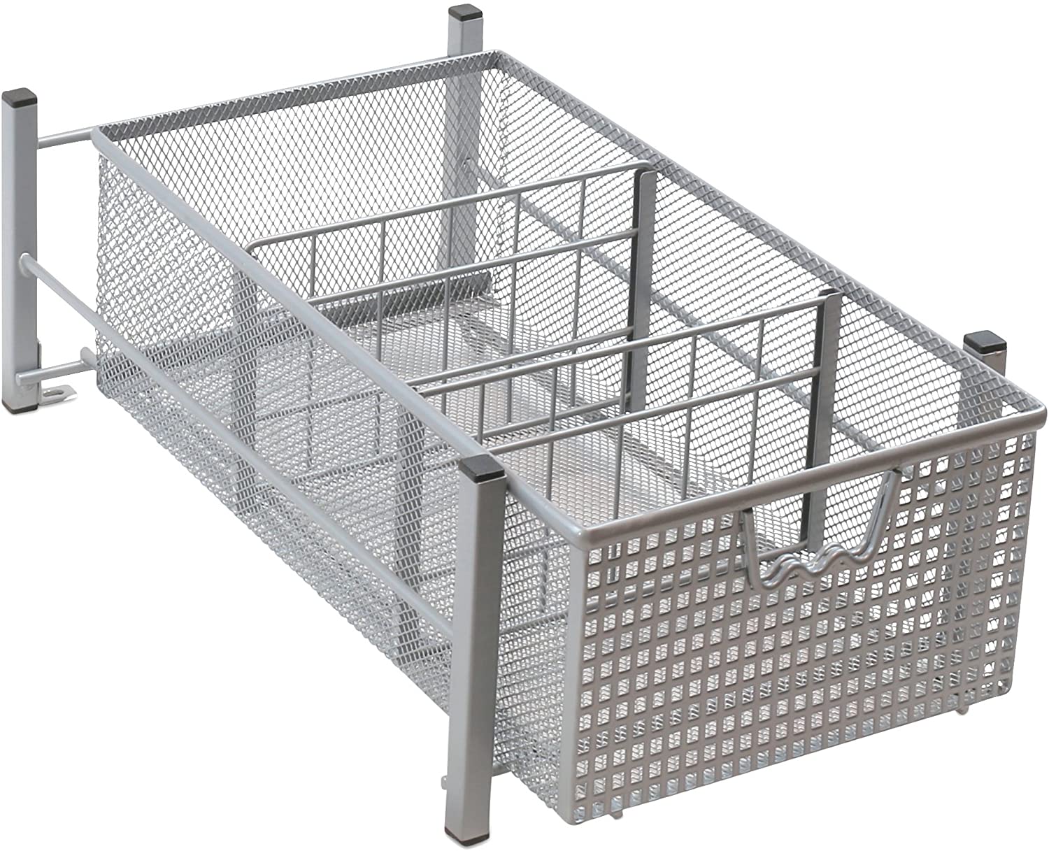 DecoBros Mesh Basket Organizer, Silver