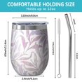 thumbnail image 5 of Floral 12oz Stainless Steel Insulated Wine Tumbler with Lid and Straw – Double Wall Vacuum Mug for Hot & Cold Drinks, 304 Steel Interior, Sweat-Free Design,Thanksgiving,Christmas, Spring,Flower, 5 of 5