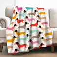 thumbnail image 1 of Dachshund In Sweaters Pattern Blankets Fleece Printed Cute Portable Soft Throw Blanket for Bed Office Quilt Dog Flannel Blanket, 1 of 7