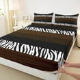 thumbnail image 3 of Feelyou Brown Leopard Print Queen Sheet Sets, Fashion Stripes Abstract Flat Sheet, Contemporary Style Queen Fitted Sheet, Luxury Bedroom Decor, 4pcs, 3 of 7