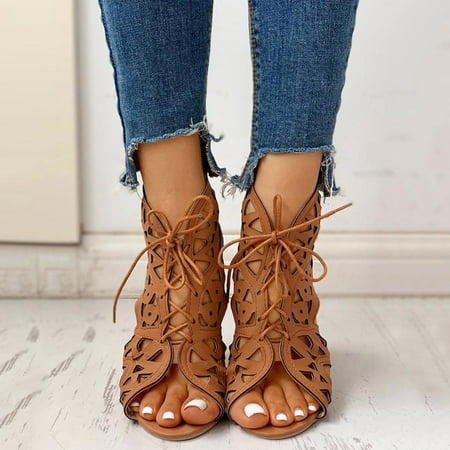 

Women s Ladies Casual Retro Wedges Sandals Zipper Hollow Out Shoes