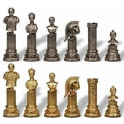 Roman Emperor Bust Theme Metal Chess Set by Italfama