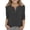Black, variant on Petite Fit Shirt Button down V Neck 3/4 Sleeve Cute Casual Blouse Top Plum 130